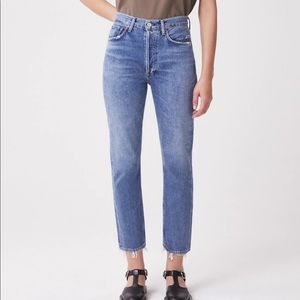 AGOLDE Riley High Rise Straight Crop in Frequency Size 30